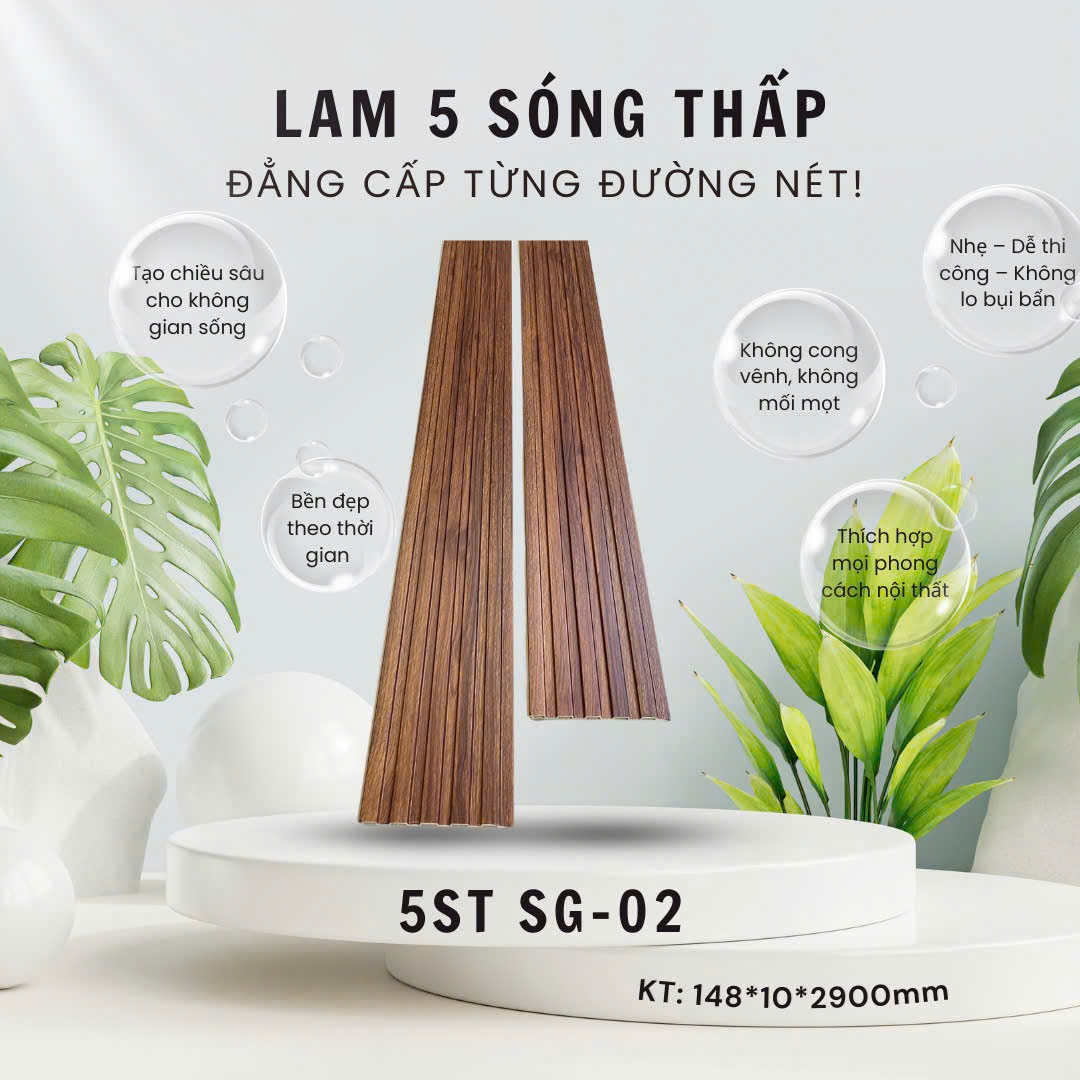 Tấm Ốp Lam 5 Sóng SGS Màng film cao cấp 5ST – SG02