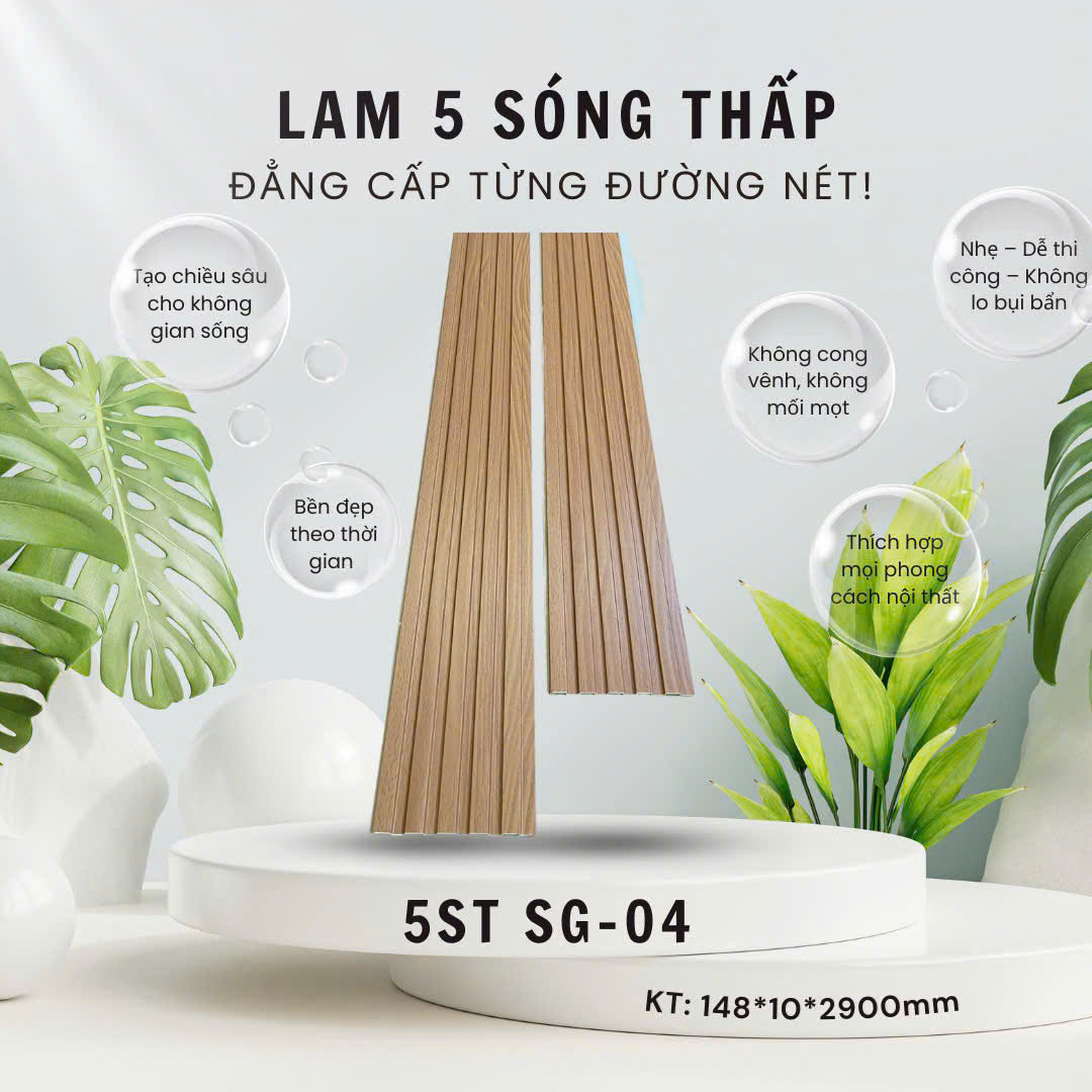 Tấm Ốp Lam 5 Sóng SGS Màng film cao cấp 5ST – SG04