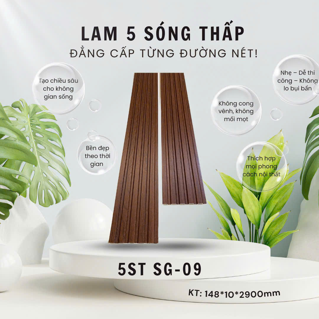 Tấm Ốp Lam 5 Sóng SGS Màng film cao cấp 5ST – SG09
