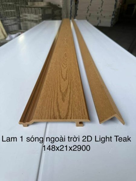 Tấm Ốp Ngoài Trời Cao Cấp Lam NT 1 Sóng Light Teak