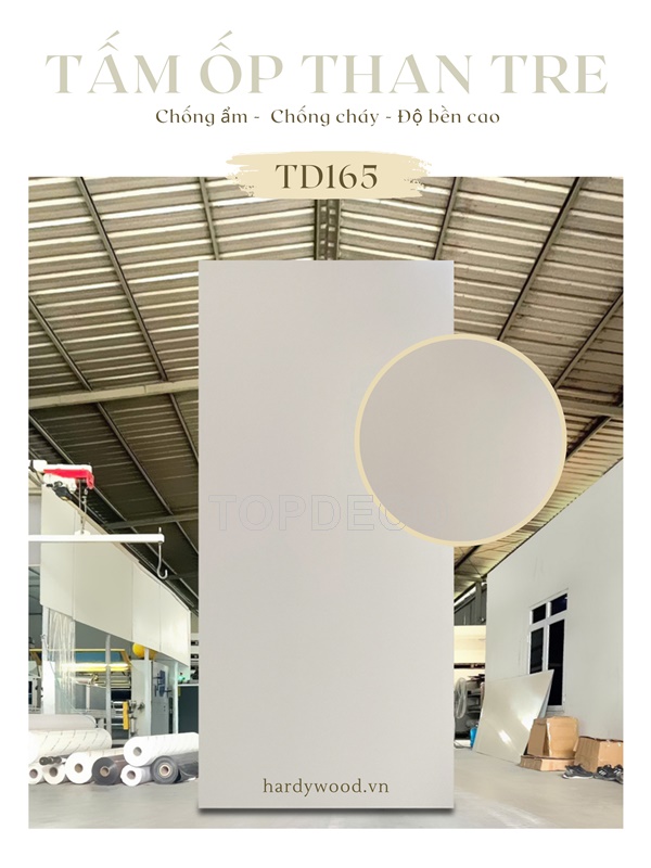 Tấm ốp than tre màu đơn sắc mã màu ghi