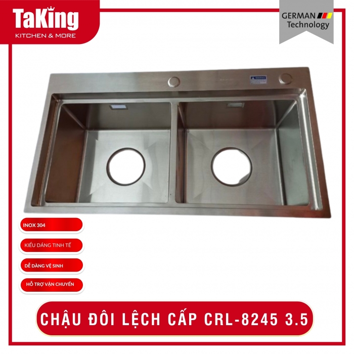 CHẬU ĐÔI LỆCH CẤP CRL 8245 3.5 304 TAKING