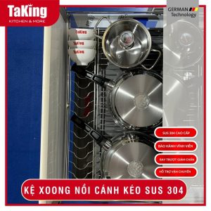 KỆ XOONG NỒI NAN DẸT CÁNH KÉO XN900TK TAKING